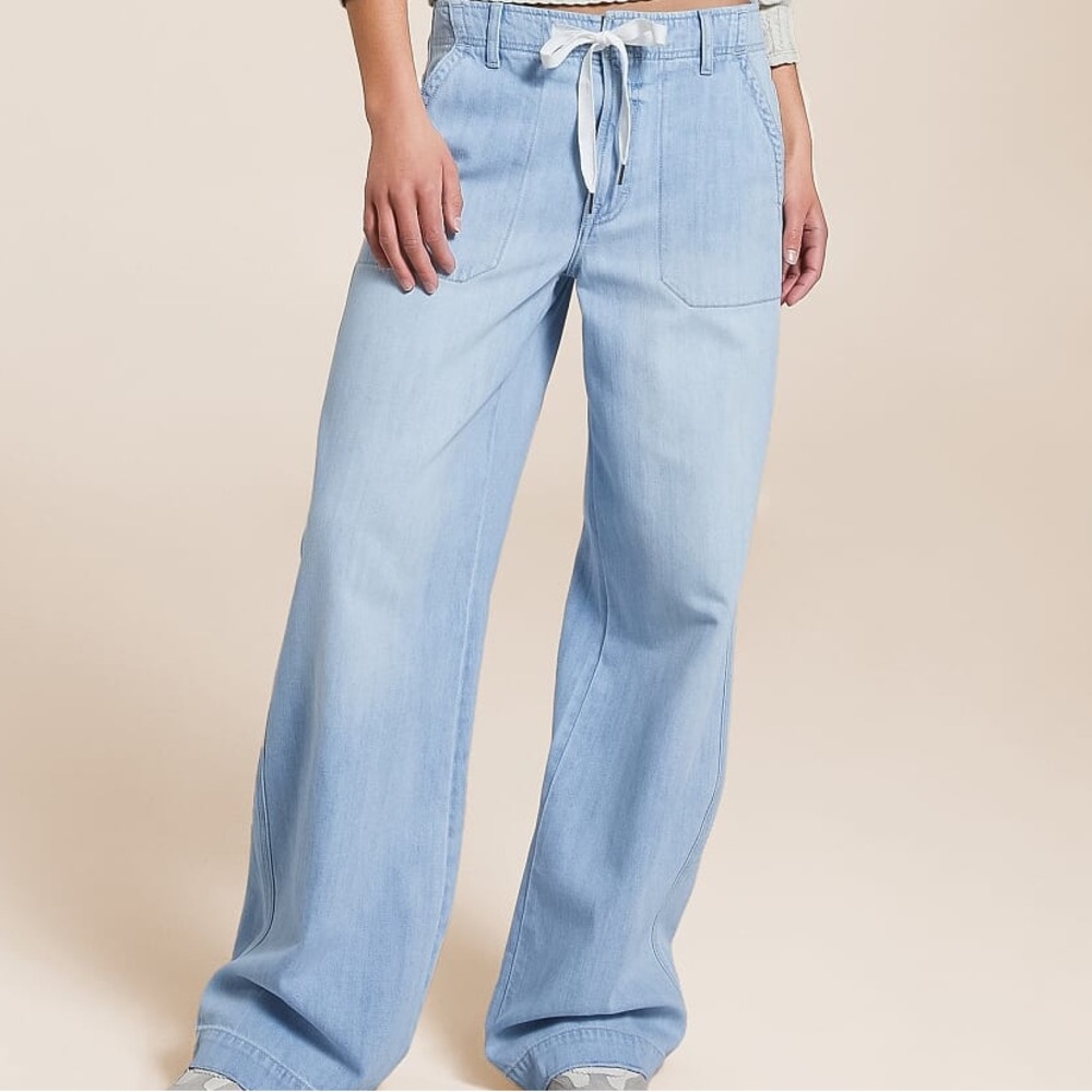 HIDDEN Wide Leg Drawstring Jean